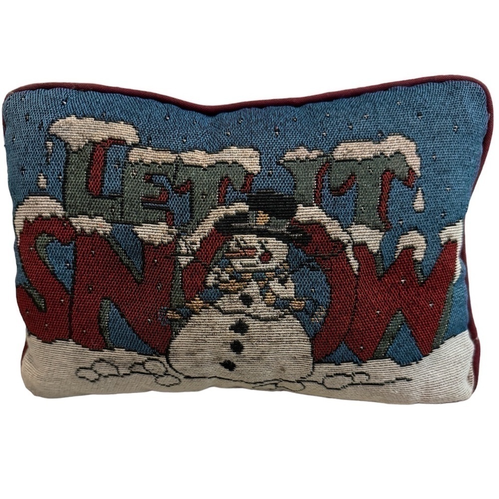 Let It Snow Tapestry Style Decorative Pillow